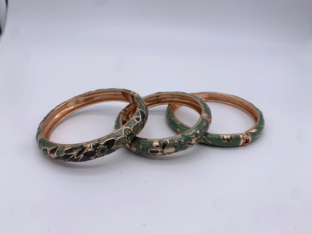 3 Enamel Bracelets Jiu Long Xing