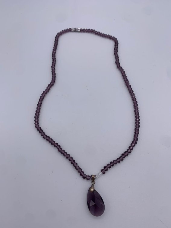 Purple Beaded 18k GP necklace  