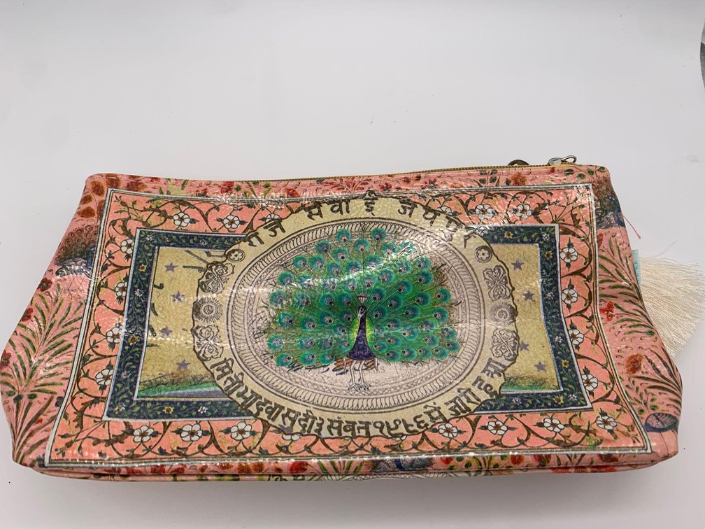 Papaya Art Hand Bag w/ Peacock