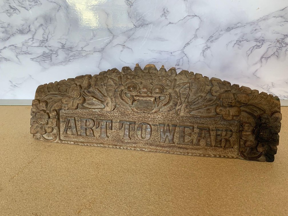 Carved Wooden Sign Art To Wear