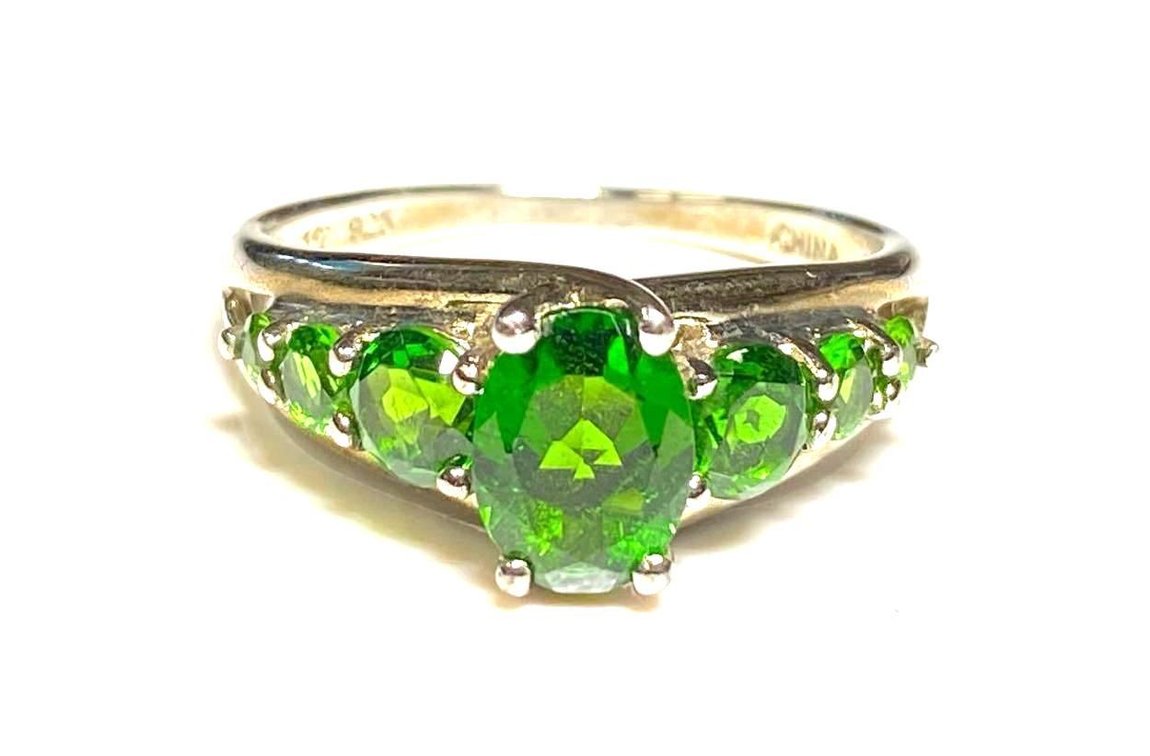 Sterling Silver 2.60ctw Chrome Diopside Ring Size 9