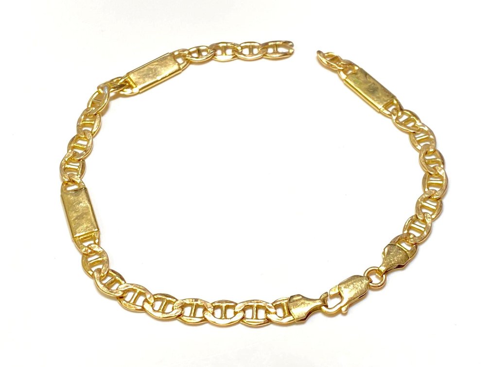 10K 8.5" Men's Mariner Bar Bracelet 