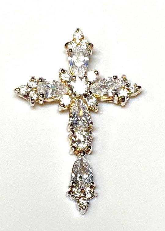 Sterling Silver 925 1" Cross Pendant 