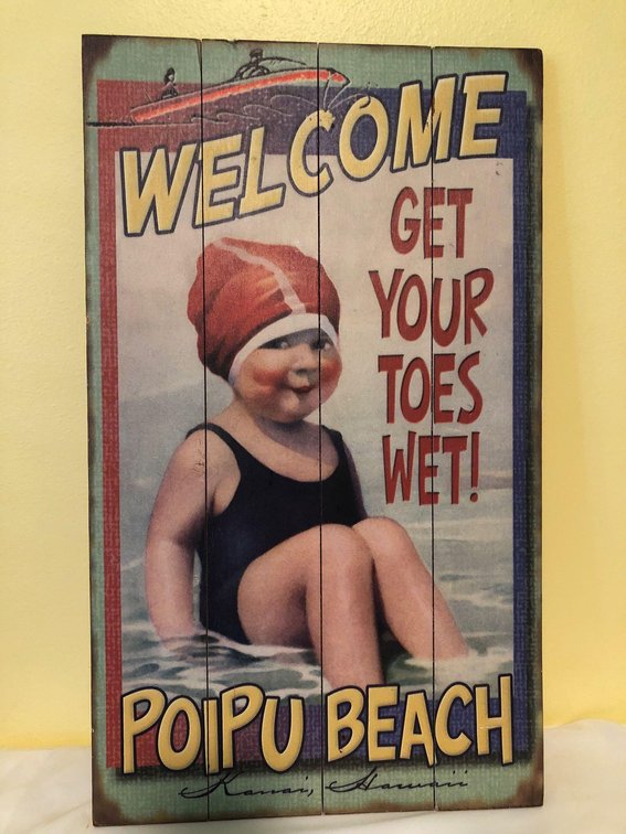 Wooden Poipu Beach Picture