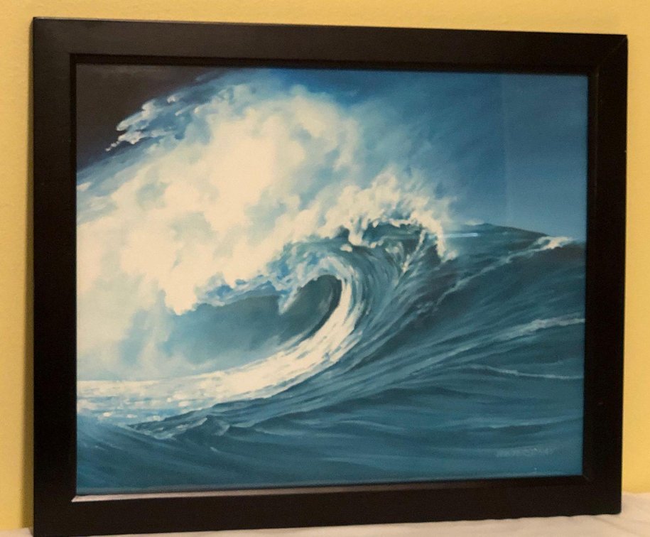 Artist Signed Framed Wave Picture