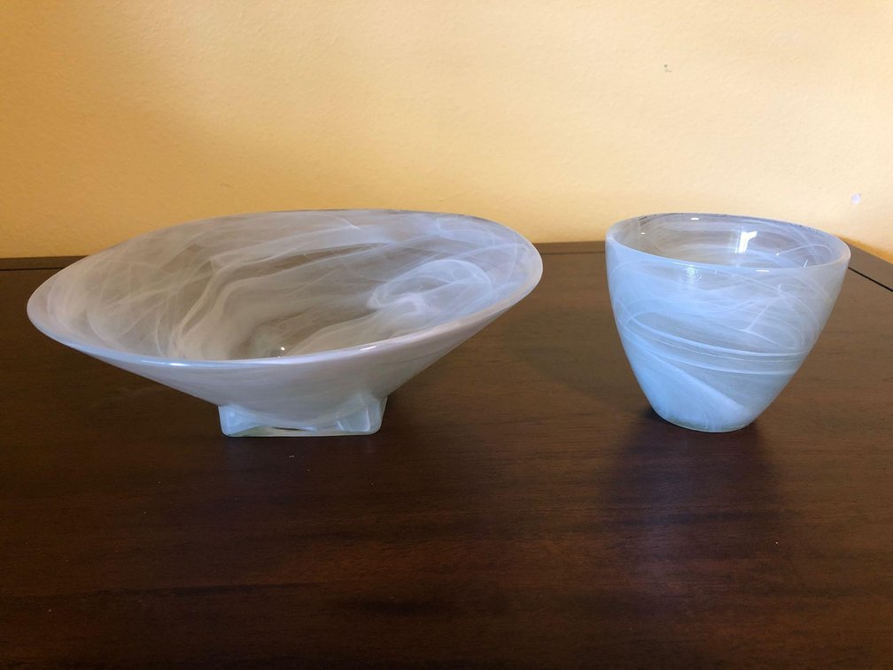 Alabaster Glass Display Bowls