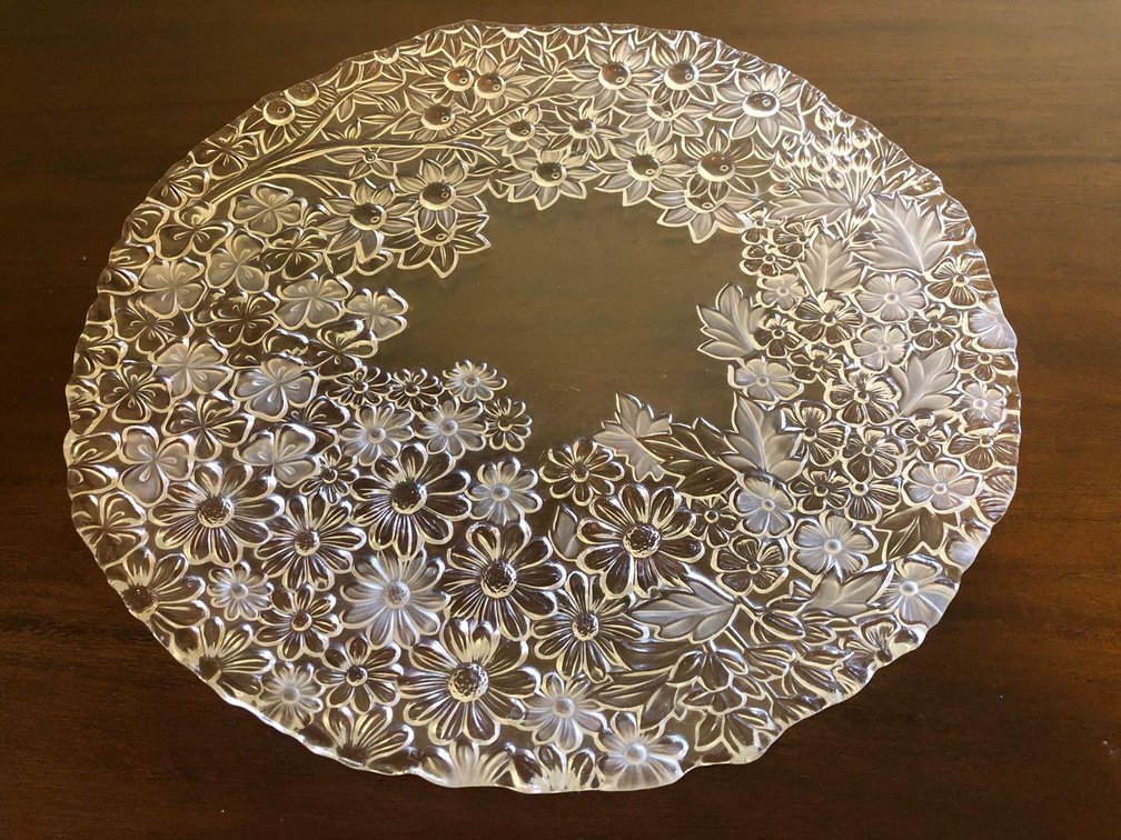 Vintage Crystal Glass Serving Platter