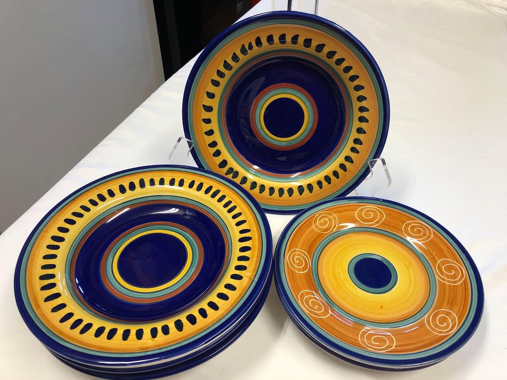 Hand Painted Earthenware Italian Swirl Dishes