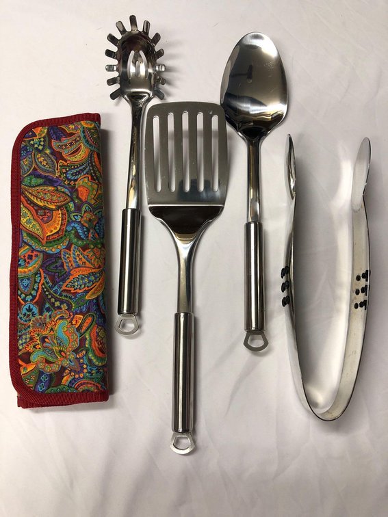 Stainless Steal Kitchen Utensil Set with Travel Pouch