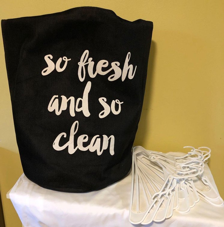 Laundry Hamper and Hangers
