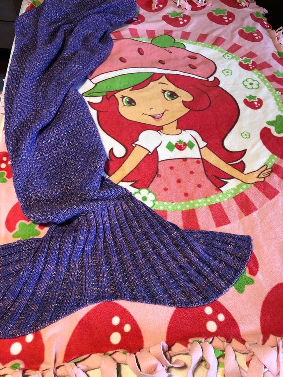 Mermaid Tail and Strawberry Shortcake Nap Blankets