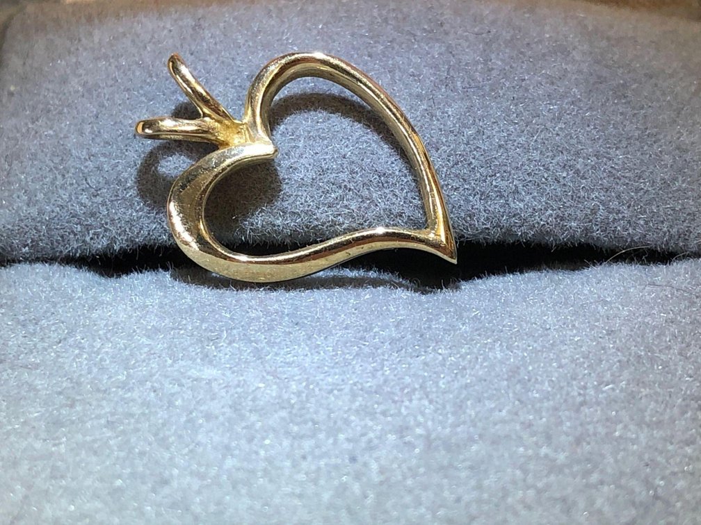 14K Gold Custom Heart Shaped Pendant