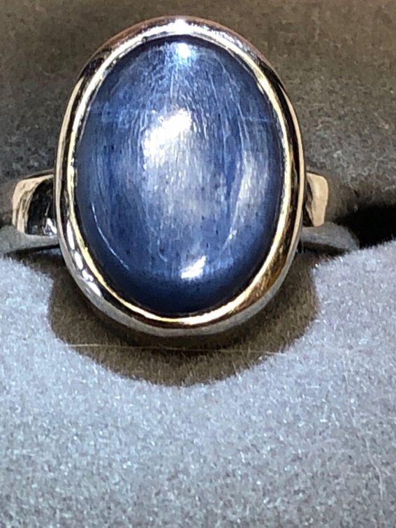 Kyanite Stone and Silver Ring 