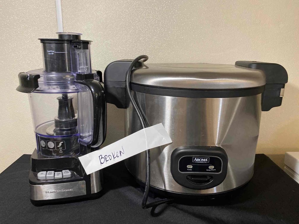 Hamilton Beach Food Processor and Aroma Rice Cooker - Broken In Need of Repair 