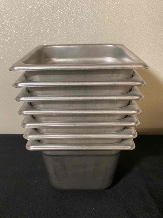 (X's 7) Stainless Steel 6 1/2" X 5 1/2" Food Pan 