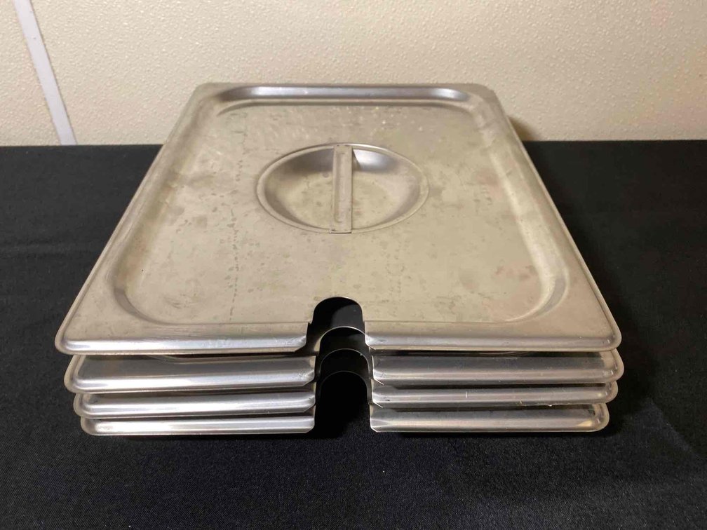 (X's 4) 13" X 10 1/2" Food Table Pan Lids with Utensil Handle Lip 