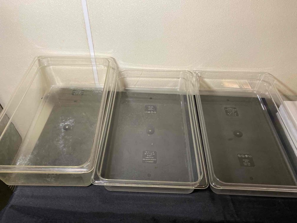 (X's 3) Cambro Clear Polycarbonate Food Pans 