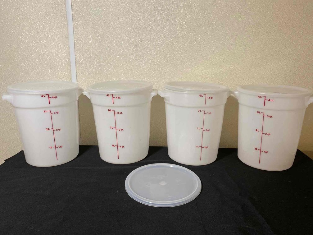 (X's 4) 4qt Size Buckets with Lids 