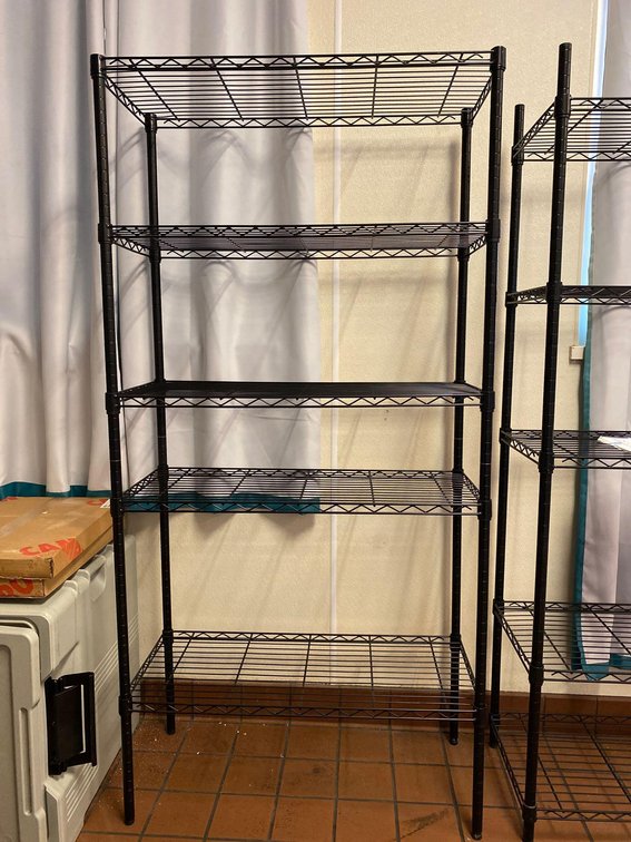 72" Tall Black Metal NSF Racking 