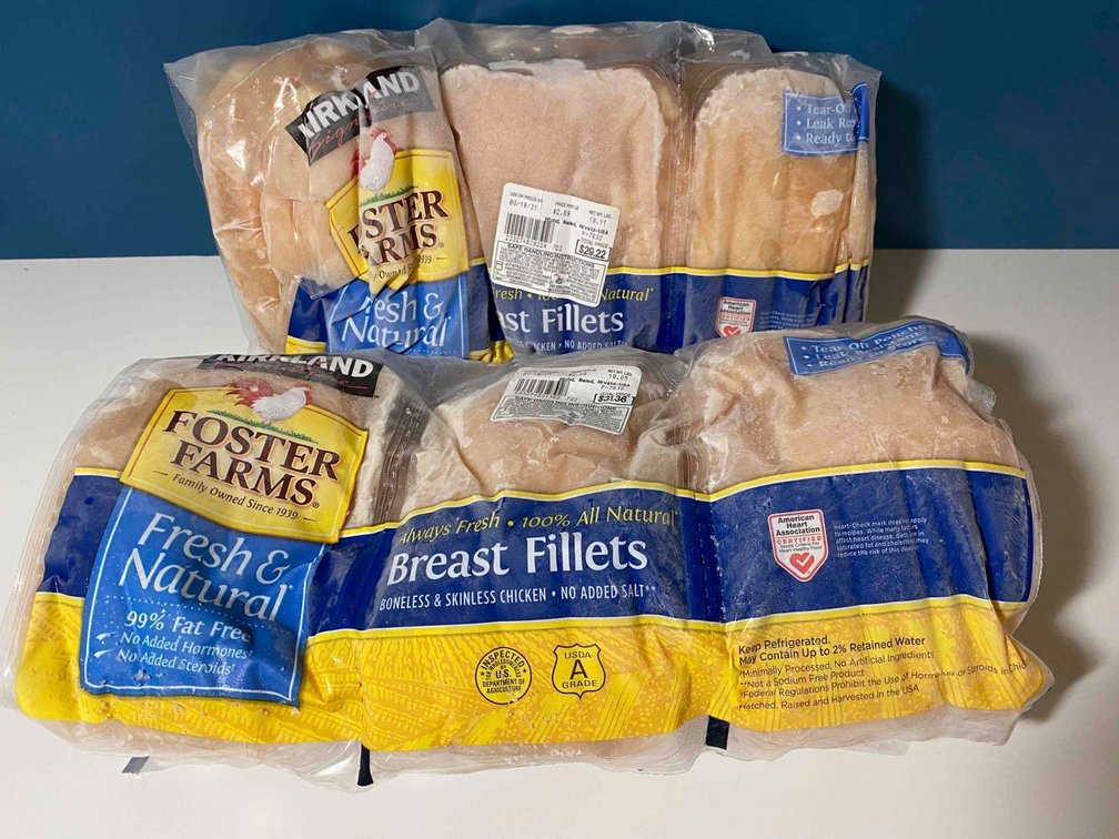 (X's 2) Kirkland Foster Farms Breast Fillets