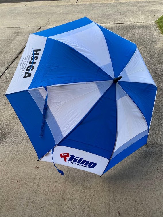 Blue and White King Auto Group Umbrella 