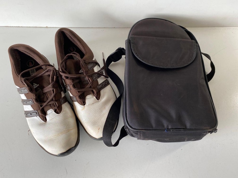 Adidas Size 10 Golf Shoes with Golf Shoe Cover 