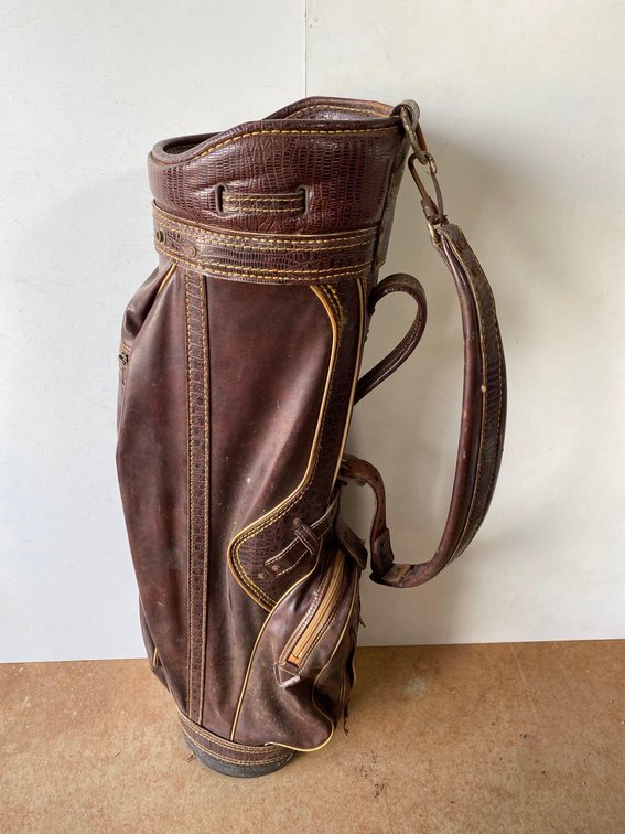 Brown Leather Golf Bag 