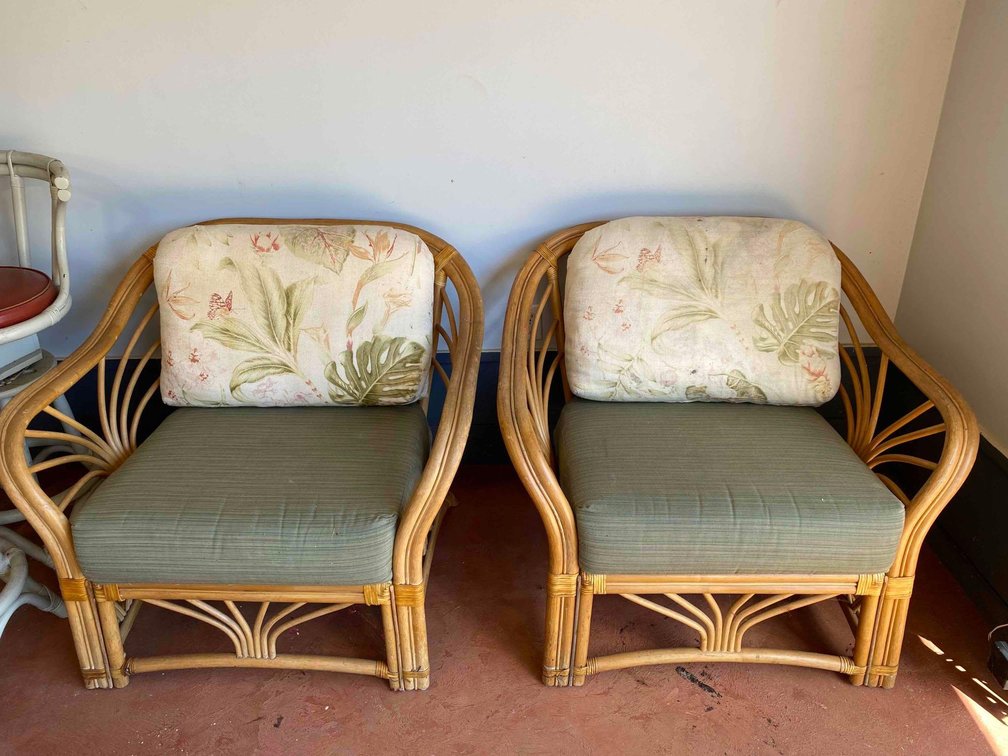 (X's 2) Rattan Style Kings Chairs