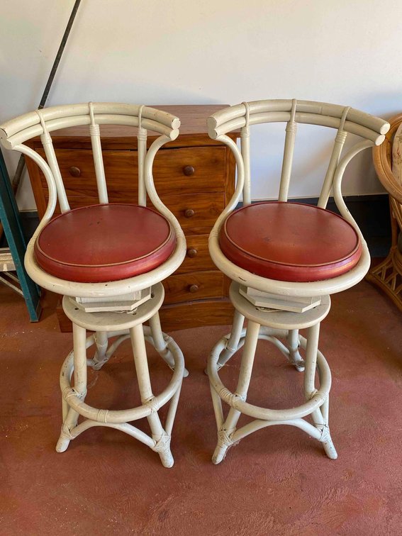 (X's 2) Rattan Style Bar Stools