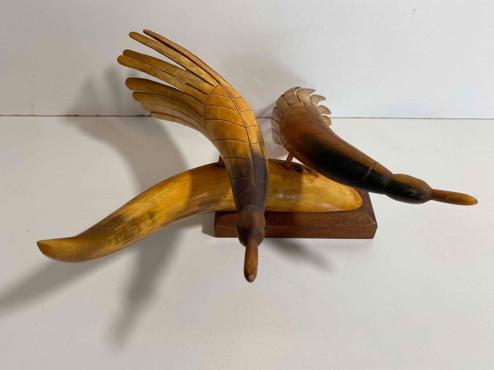 Hand Carved Bird Sculpture