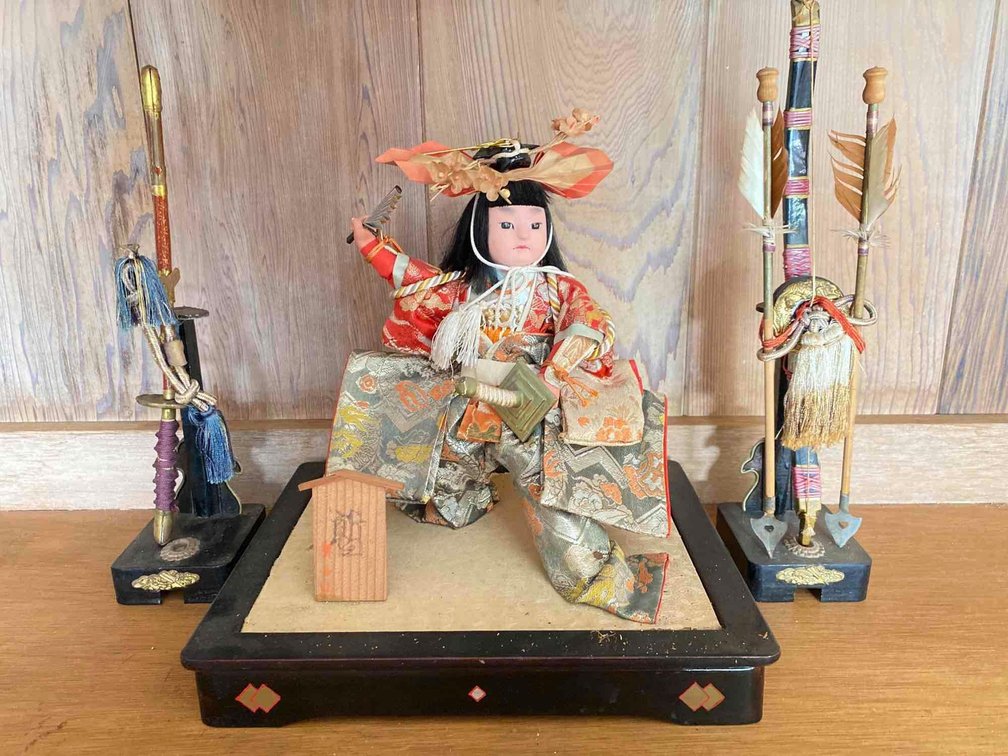 Japanese Samurai Doll Set with Stands 