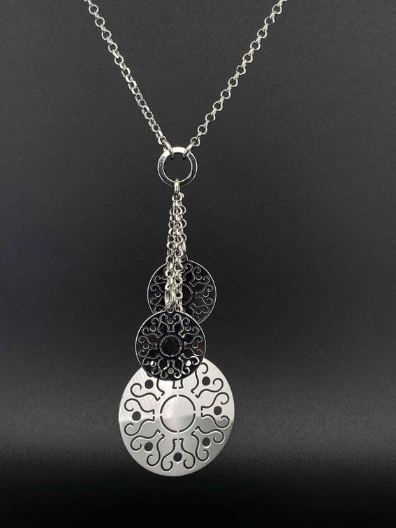 18" Sterling Silver 925 Sun Symbol Necklace