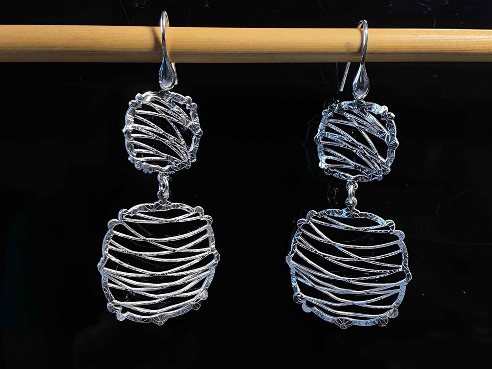 Sterling Silver 925 Double Drop Dangle Earrings
