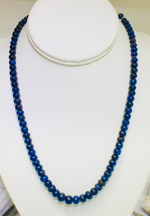 Sapphire Necklace Over 200 Carats of Beautiful Blue Genuine Sapphire Beads