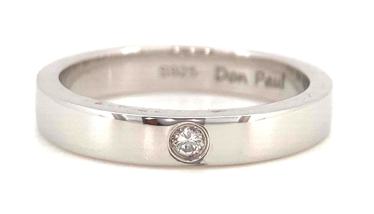 Diamond Solitaire Rhodium Over Sterling Silver Ring  4.9 Grams  Size 9.5