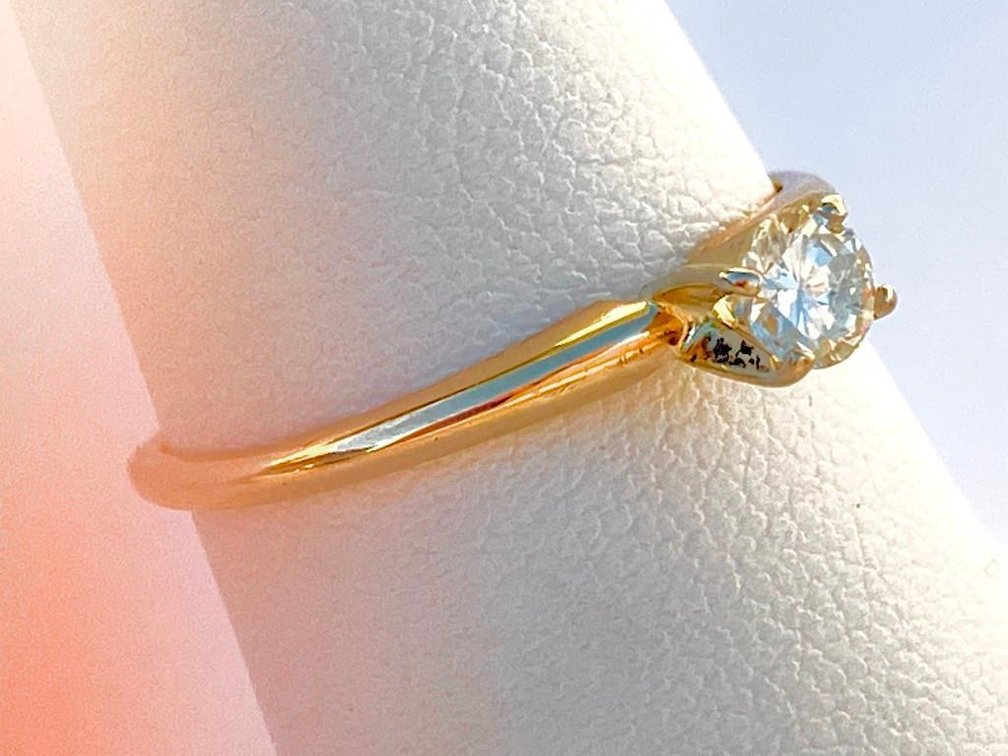 14K Solid Over a 1/4 Carat Diamond Solitaire Engagement Ring!