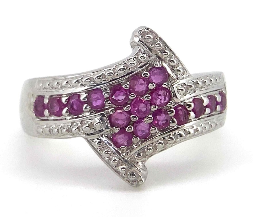 Sparkling Genuine Red Ruby Statement Ring 4.2 Grams  Size 6.5