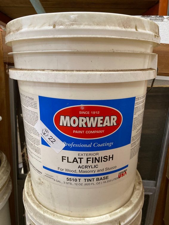 5 Gallon Bucket Morwear Professional Coatings Exterior Flat Finish Acrylic 