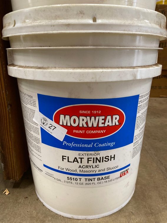 5 Gallon Bucket Morwear Professional Coatings Exterior Flat Finish Acrylic 