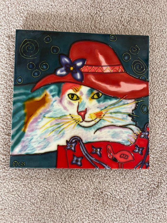 cat ceramic tile