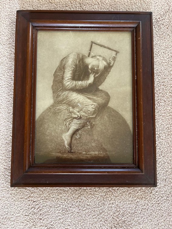 antique picture of young woman, unknown artist
