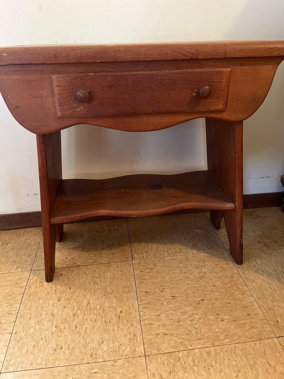 Antique wooden telephone table