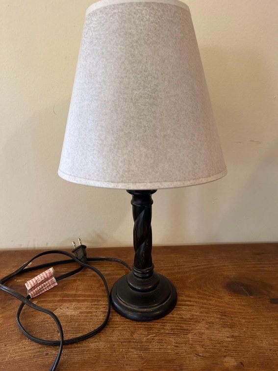 small wooden table lamp