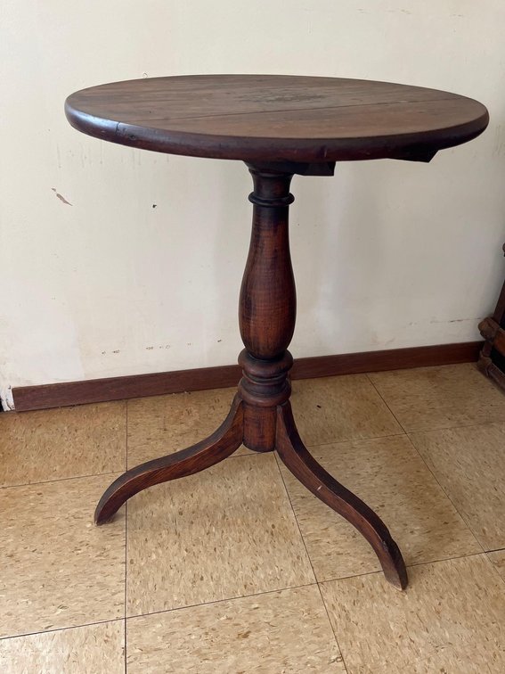 antique three legged wooden table