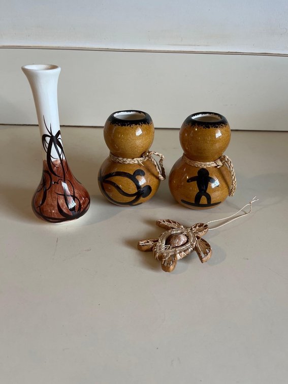 Hand crafted, and painted Hawaiian ceramics and turtle/shell, wall, hanging or ornament