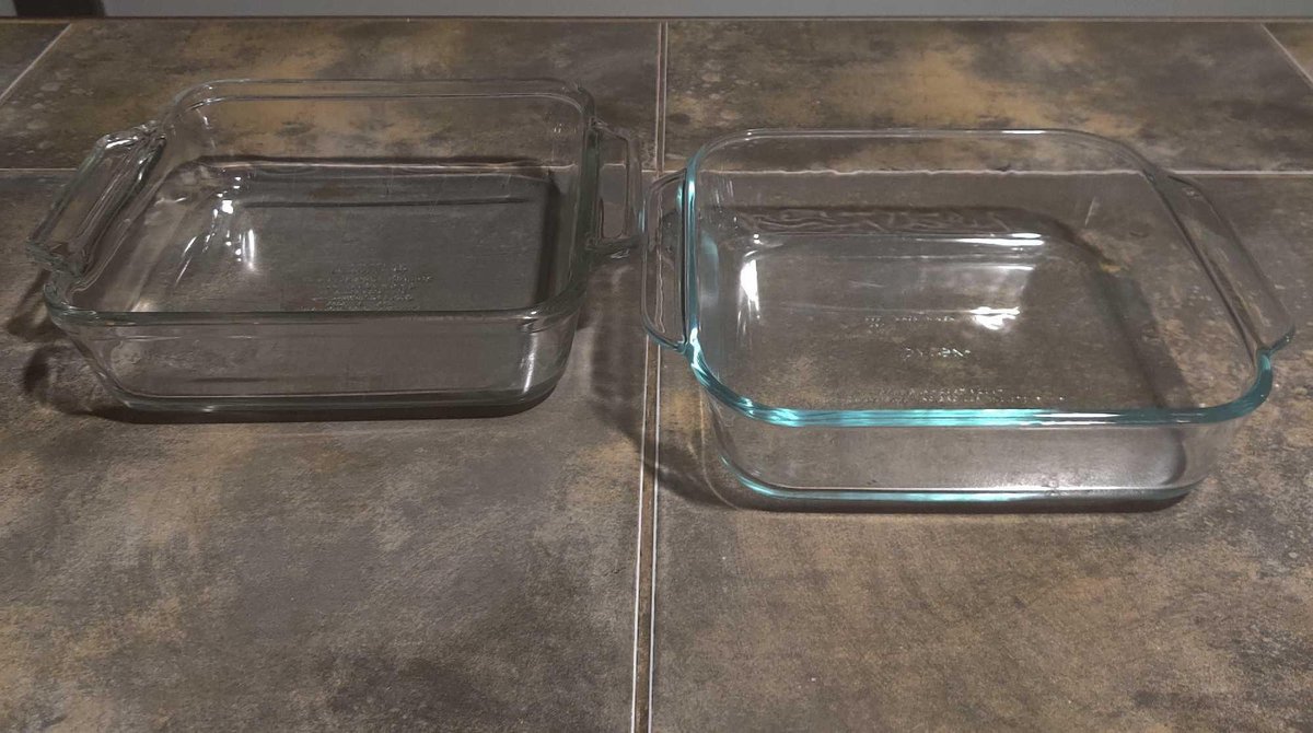 x2 Pyrex Square Glass Baking Dish