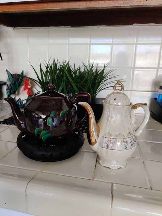 x2 Rose Porcelain, Hand Painted Tea pot