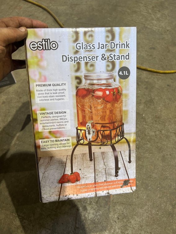 SUN TEA MASON JAR DISPENSER WITH STAND NEW