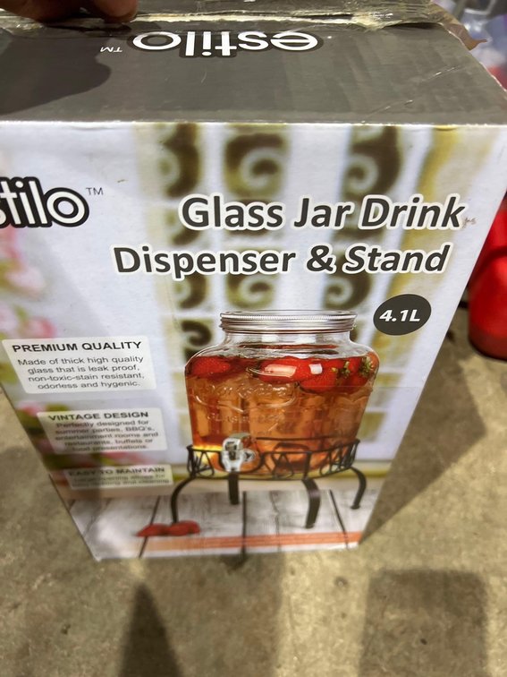 SUN TEA MASON JAR DISPENSER WITH STAND NEW