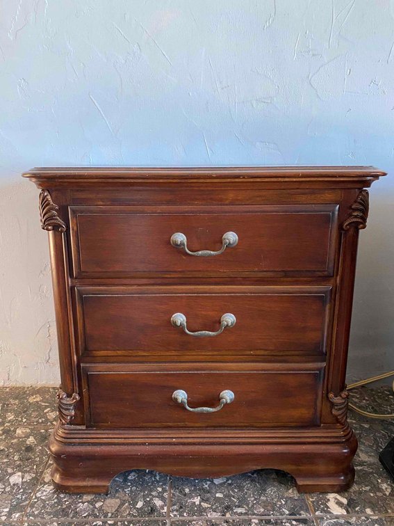 Three Drawer Wood Night Stand
